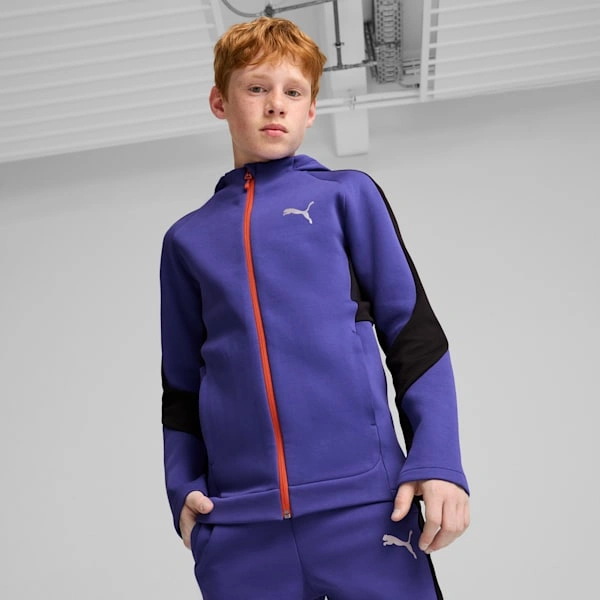 Sudadera con capucha EVOSTRIPE Puma para niños grandes estilo y comodidad sin límites ¡cómprala ya!